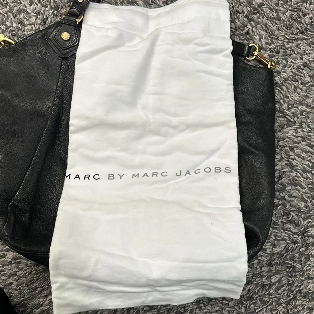 Marc by Marc Jacobs Black Leather Hobo Crossbody Shoulder Bag + Dust Bag